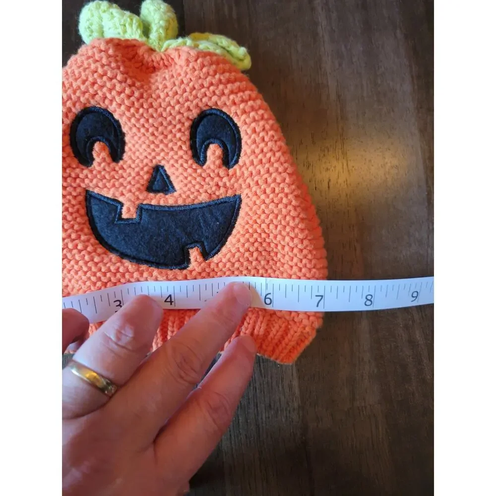 CARTERS Knit Pumpkin Jack O'Lantern Hat Beanie 12 to24 month